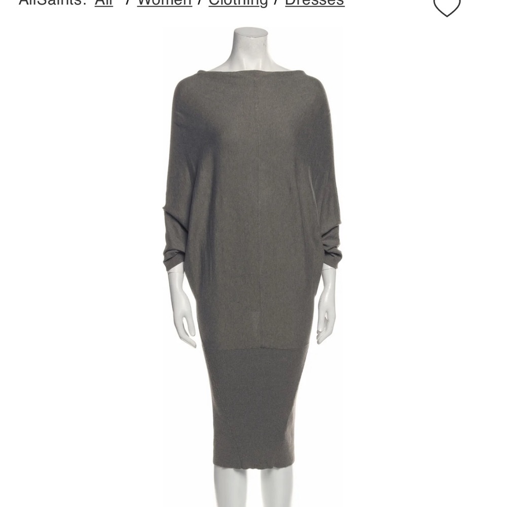 All saints knee length knit dress- stretchy and slouchy adjustable length
